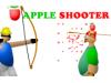 lanzar flechas a personas con manzanas